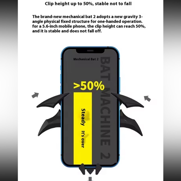 Batman phone holder car clip adjustable black - Picture 3 of 3